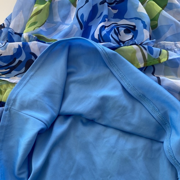 Blue flowered spring dress lined girls size 5 - Picture 4 of 6